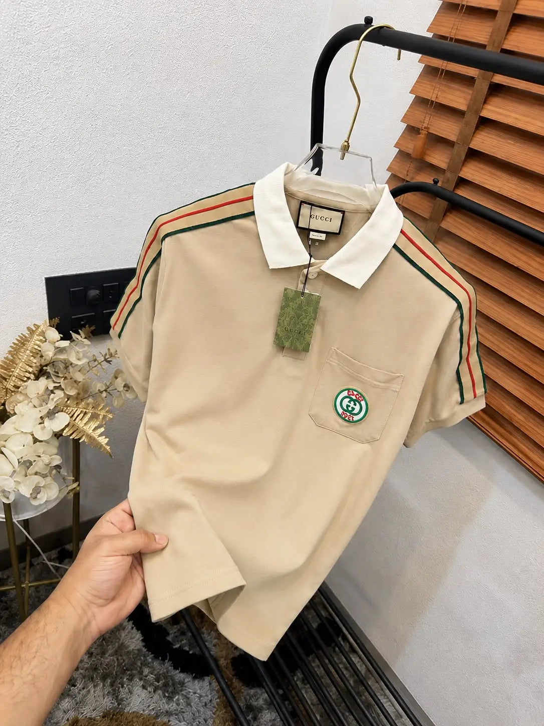 Gucc_i GG Pocket Printed Imported Very Premium Polo T-shirt (DN 533)