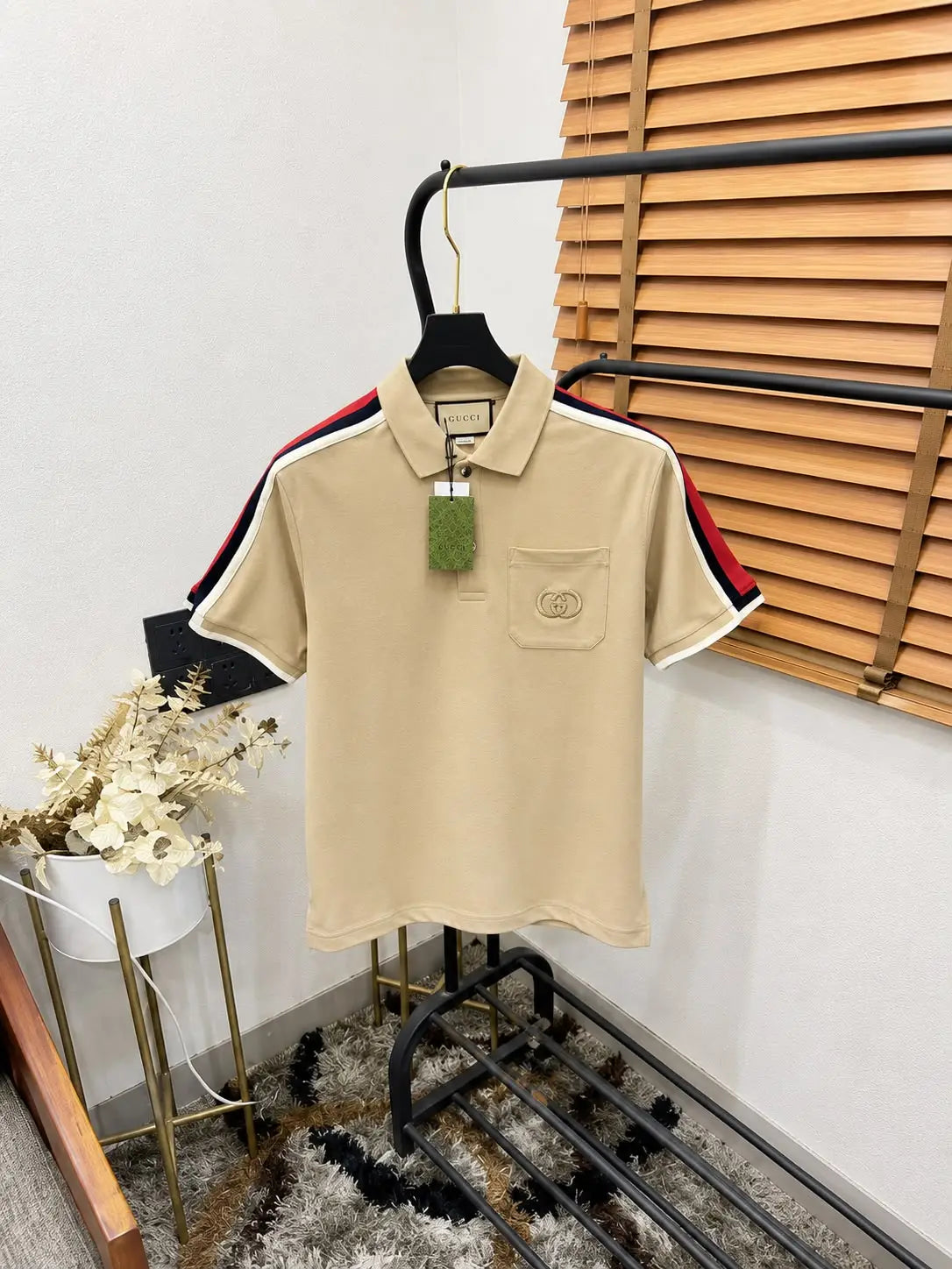 Gucc_i GG Pocket Embroidered Imported Very Premium Polo T-shirt (DN 533)