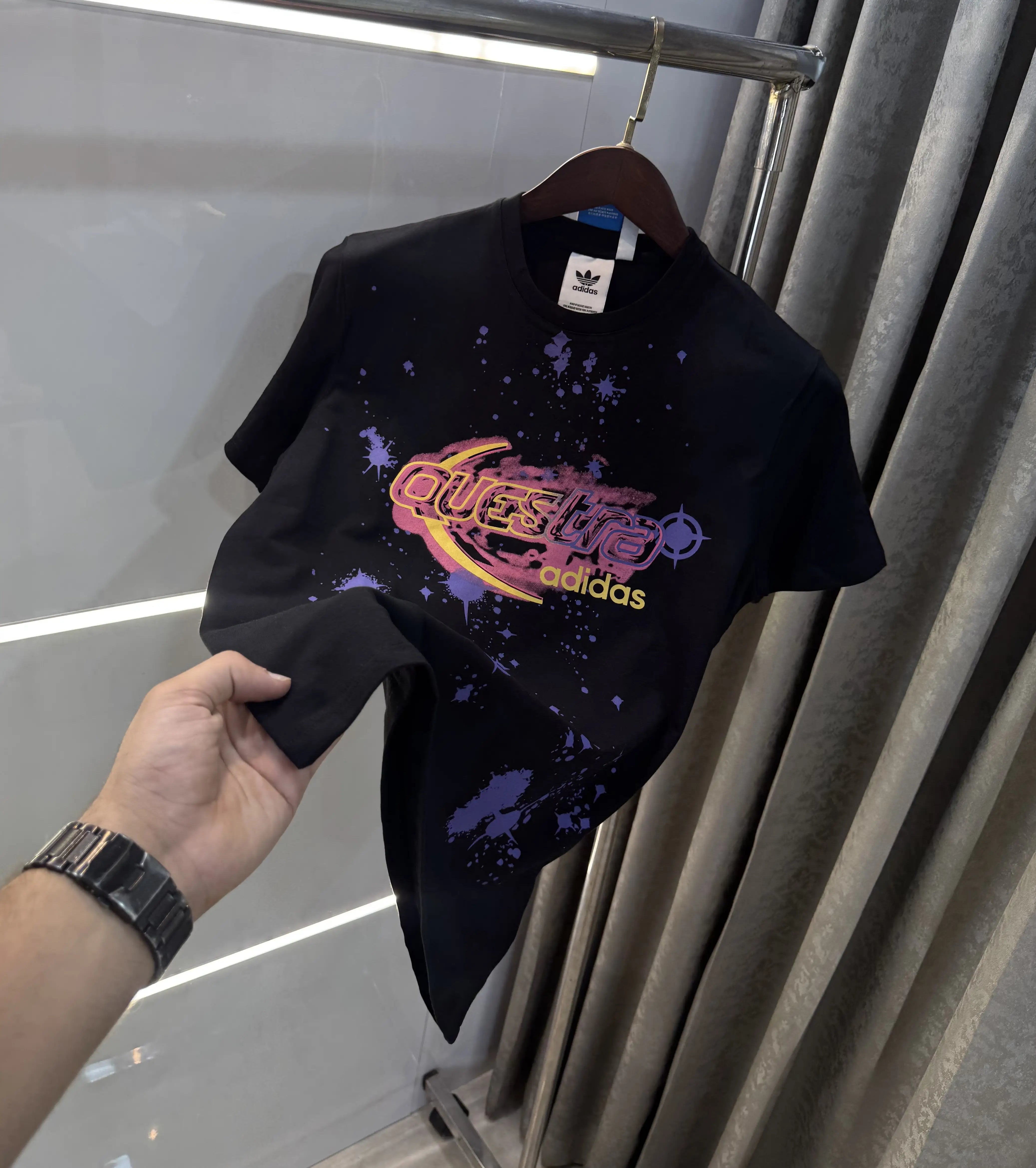 Adidas Black Printed Premium Classic T-Shirt