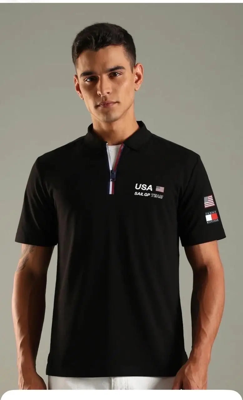 Tomm y Hilfiger Black Premium Polo T-shirt