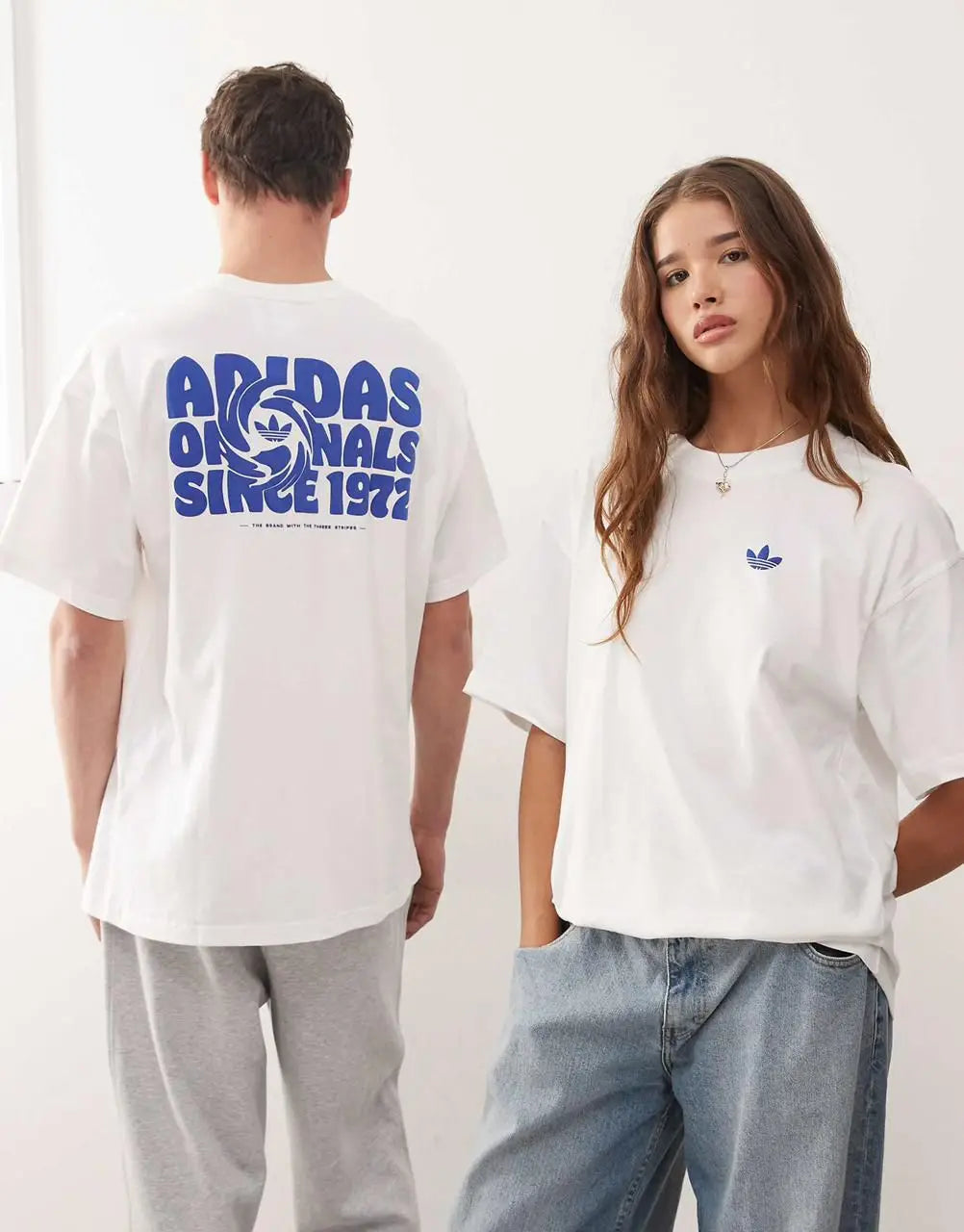 Adidas White Printed Premium Classic T-Shirt