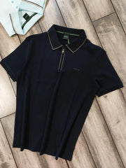 Hugo  Bos s Navy Blue Logo Work Premium Polo T-shirt