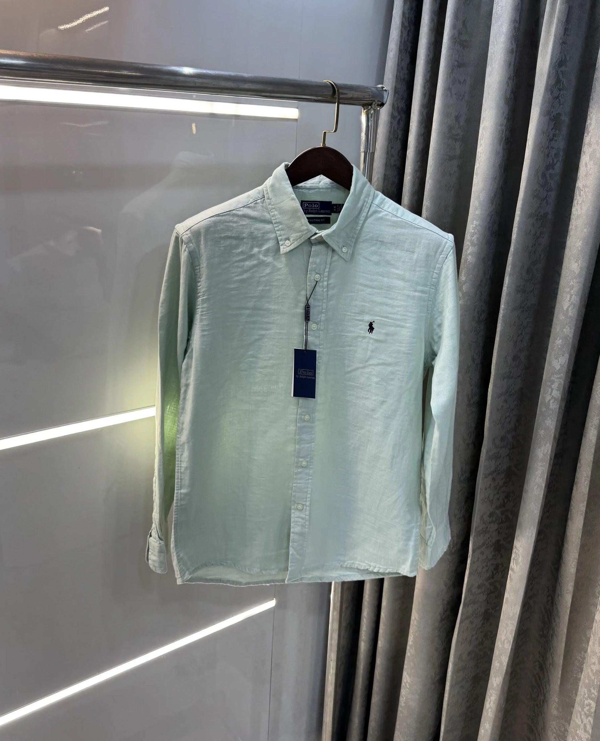 Ralph Lauren Aqua Green Premium Linen Shirt