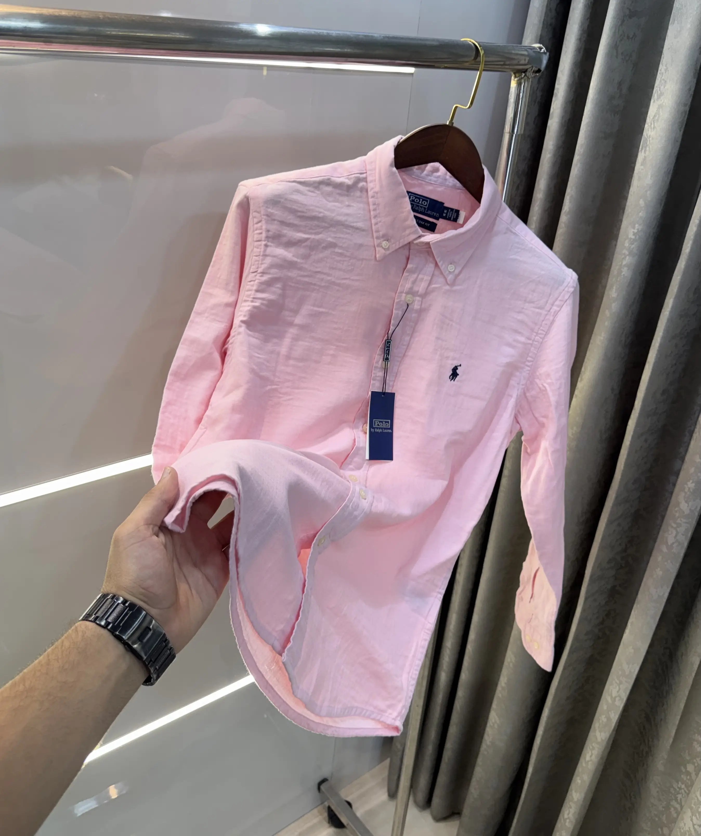 Ralph Lauren Pink Premium Linen Shirt