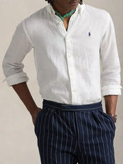 Ralph Lauren White Premium Linen Shirt