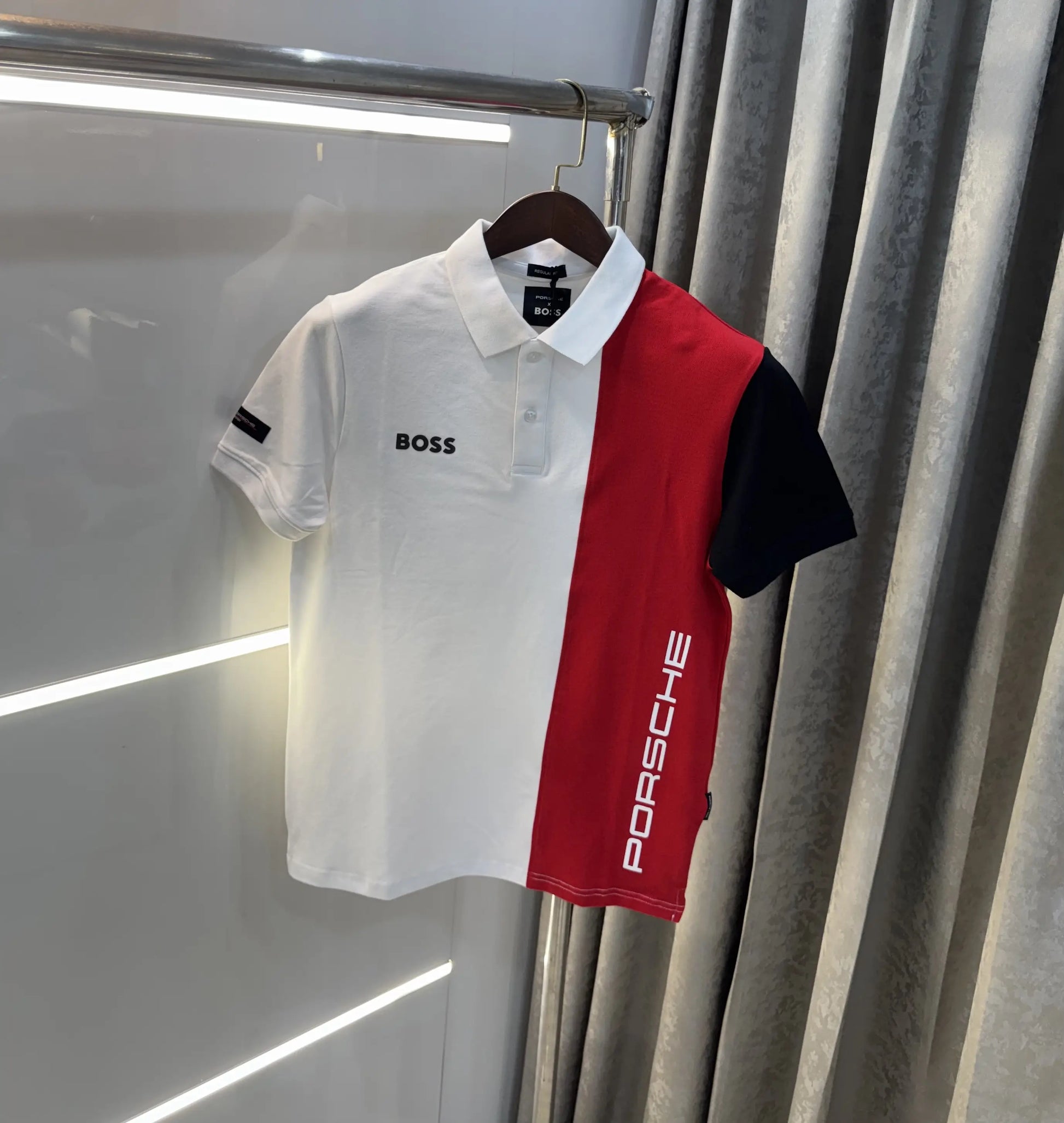 Hug o Boss White Porsch e Edition Premium Polo T-shirt