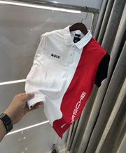 Hug o Boss White Porsch e Edition Premium Polo T-shirt