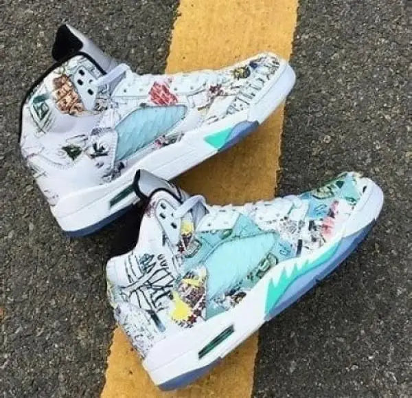 Jordan Retro 5 Wings Glow In dark reflective