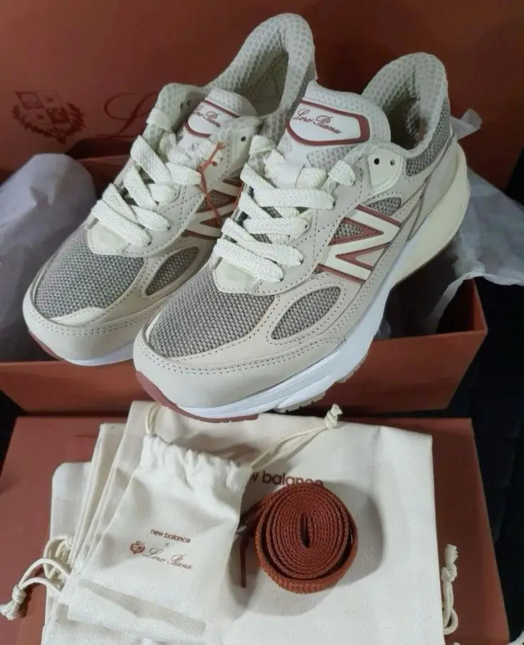 New balanc e 990 Beige Loro Piana Suede Quality With Accessories