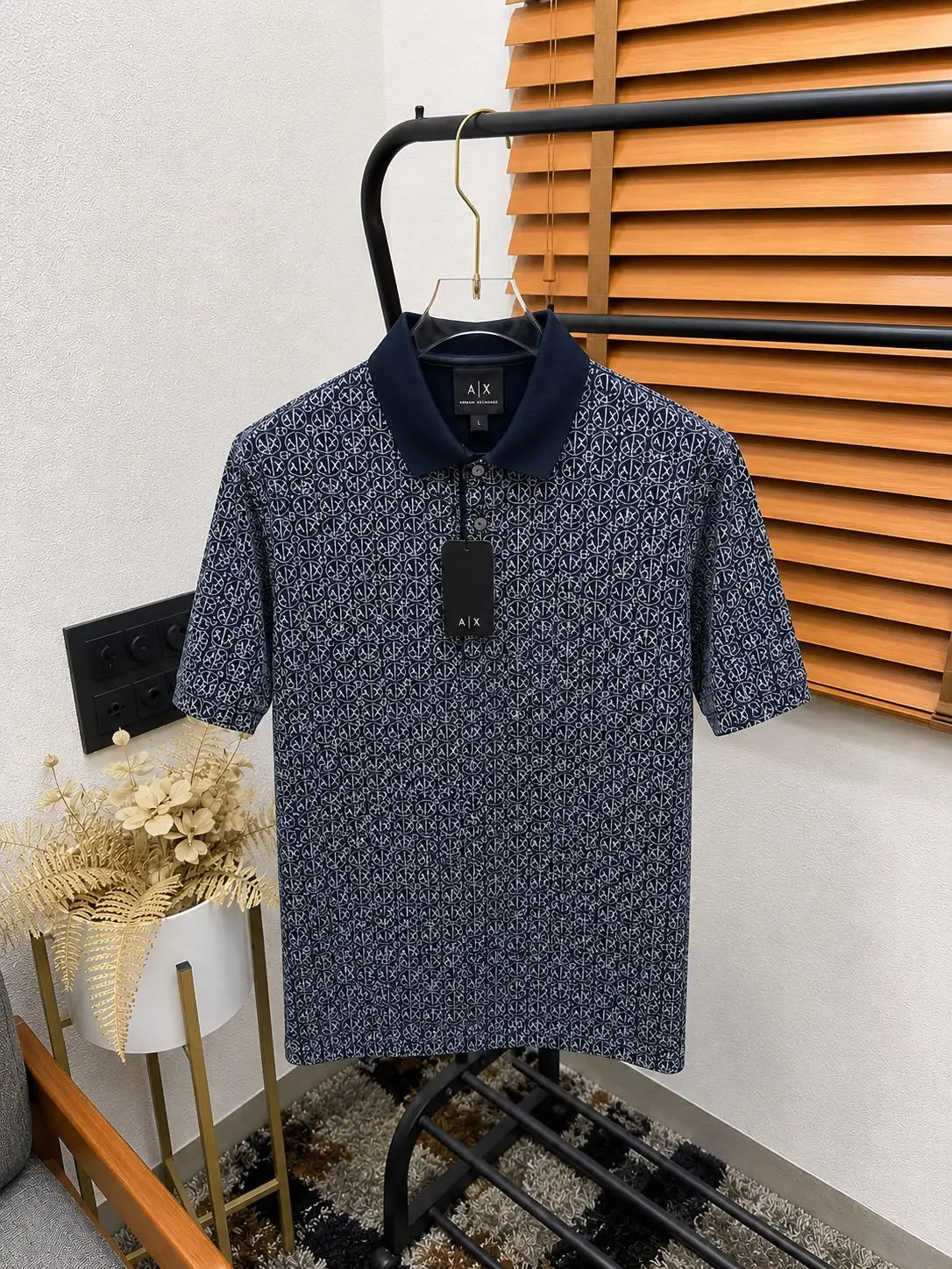 Arman_i E-Xchange All Over Monogr_am Printed Imported Premium Polo T-shirt (DN 524)