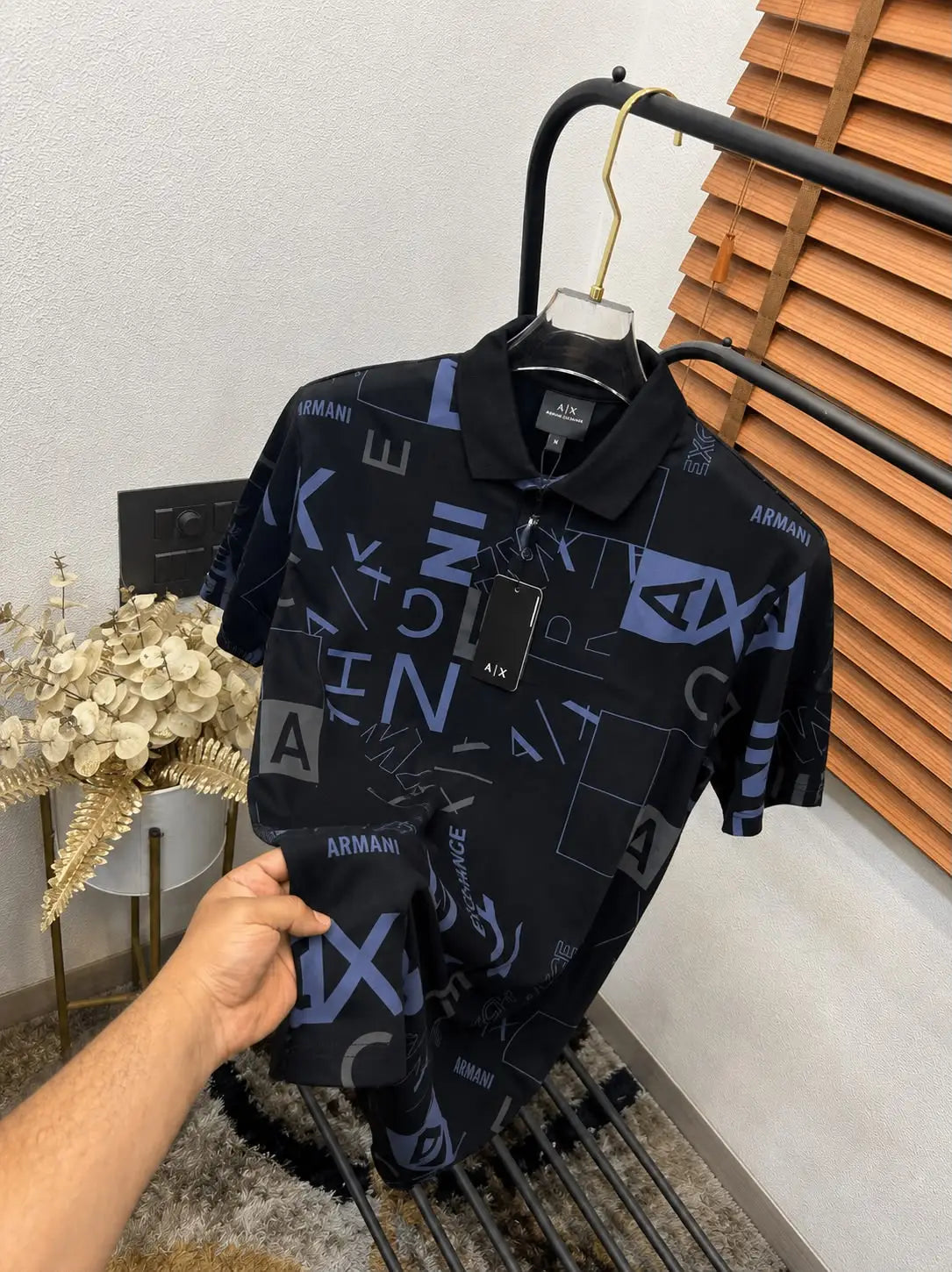 Arman_i E-Xchange All Over Monogr_am Printed Imported Premium Polo T-shirt (DN 524)