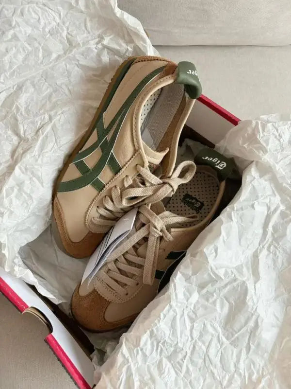 Onitsuk a Tiger MEXICO 66 Beige Grass Green 1st Leather Quality Fixx