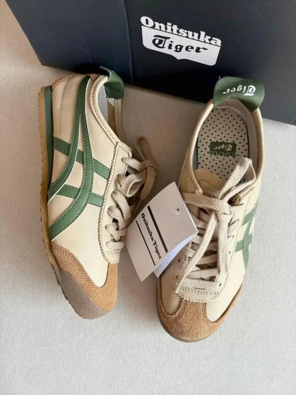 Onitsuk a Tiger MEXICO 66 Beige Grass Green 1st Leather Quality Fixx