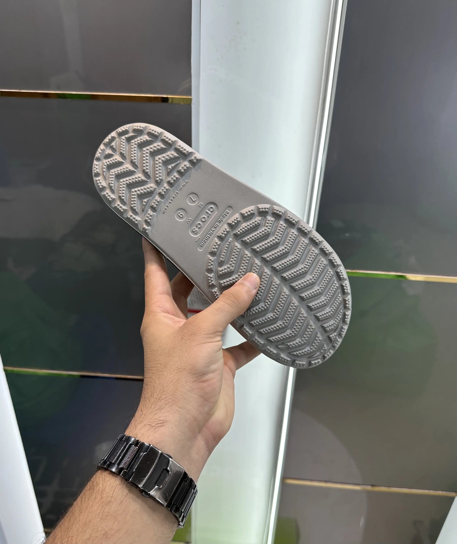 Crocs_Bayaband Grey Black Slide For Men