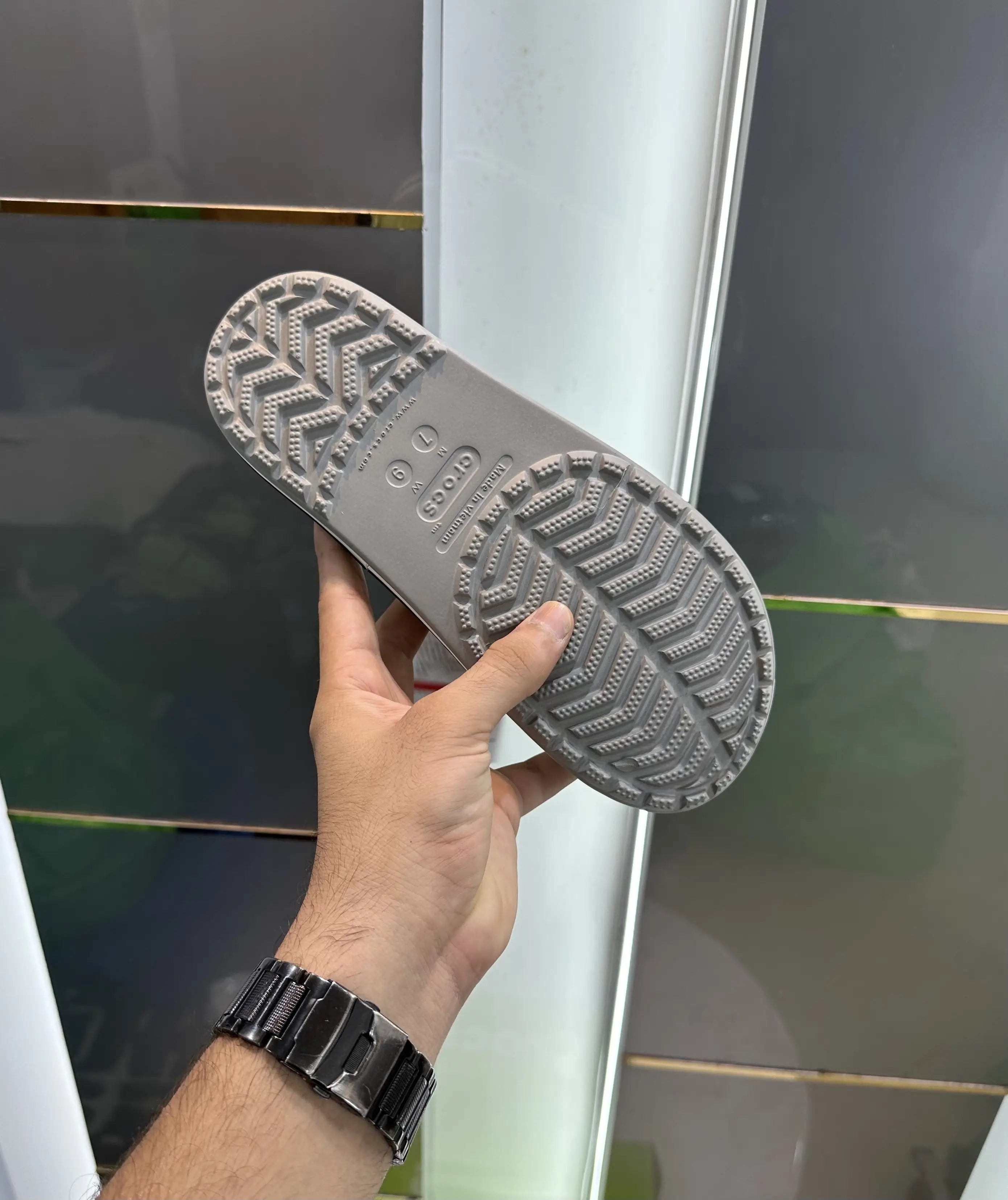 Crocs_Bayaband Grey Black Slide For Men