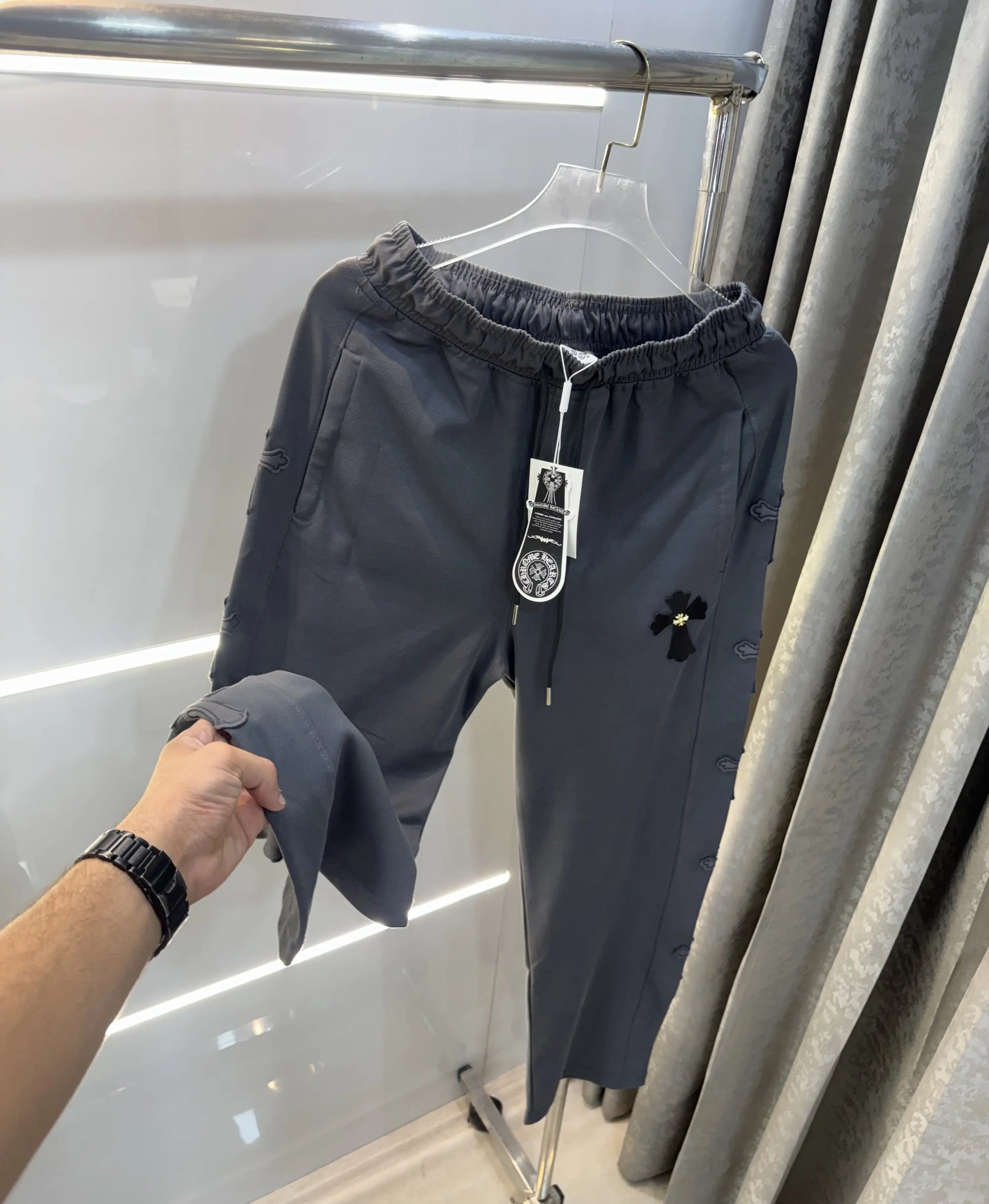 Chrome Hearts Dark Grey Logo Work Premium Trackpant