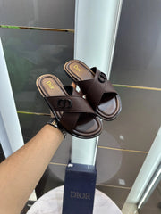 Dior_CD Cross Dark Brown Premium Slide For Men