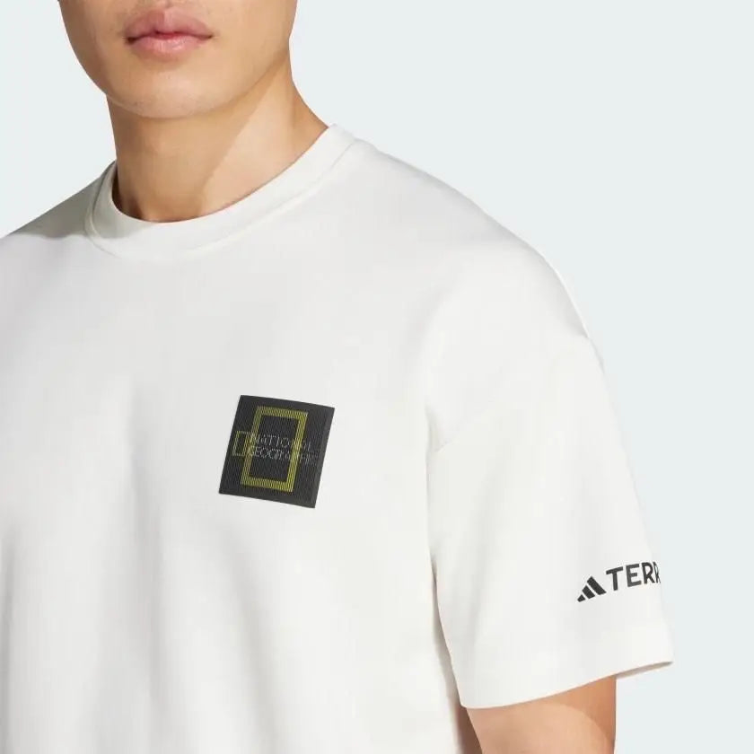 Adidas Cream Printed Premium Classic T-Shirt
