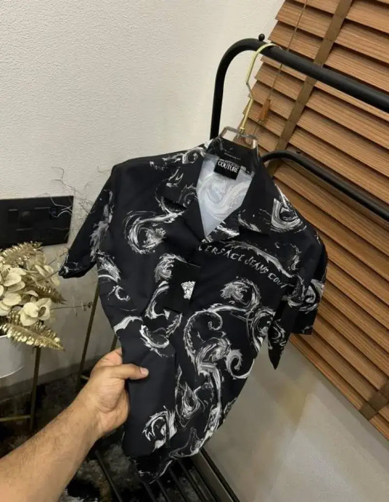 Versac_e Jeans Couture Signature Printed Imported Very Premium Half Shirt (DN 521)