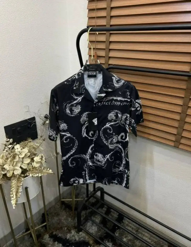 Versac_e Jeans Couture Signature Printed Imported Very Premium Half Shirt (DN 521)