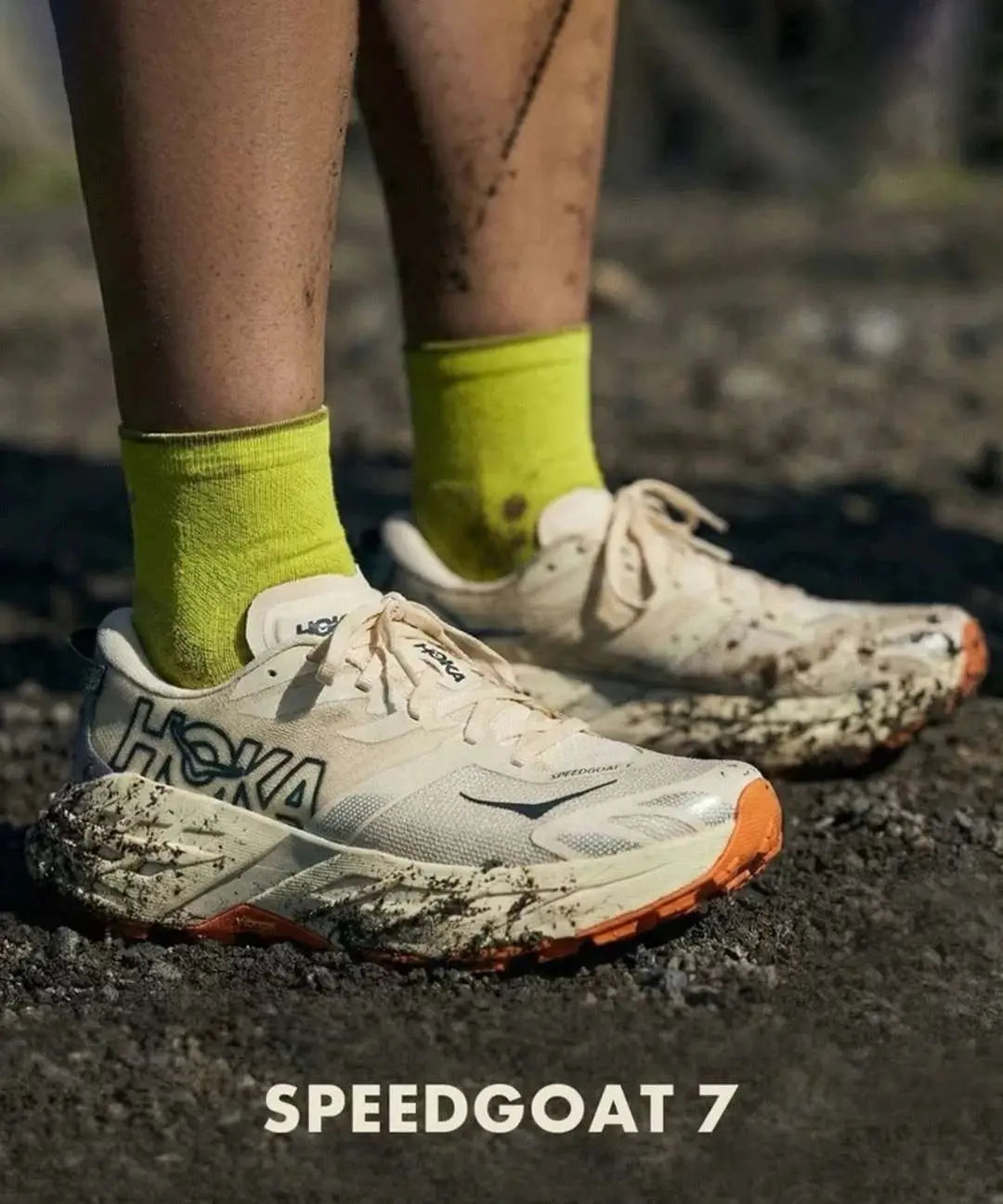 Hoka Speedgoat 7 trail running Vintage yellow and turmeric