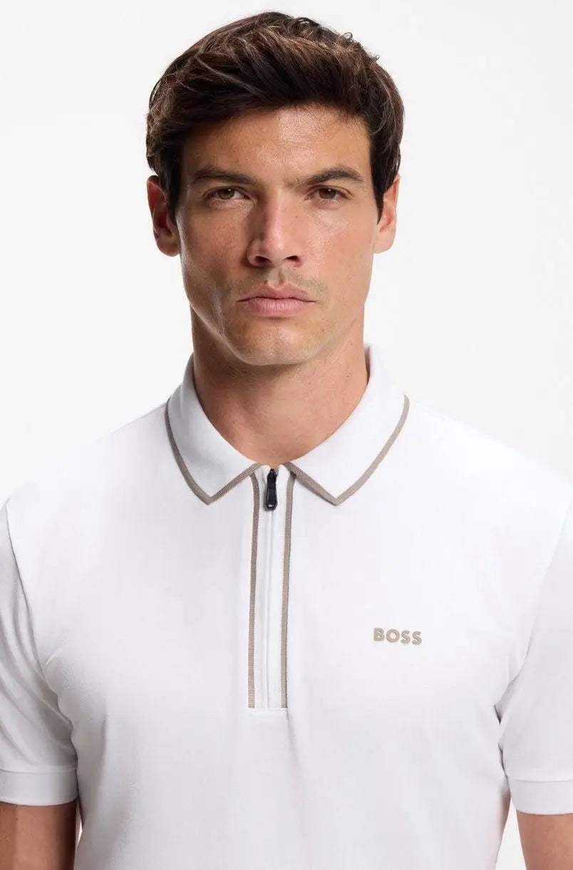 Hugo  Bos s White Logo Work Premium Polo T-shirt