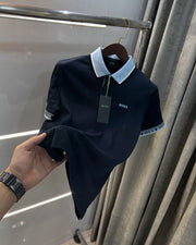 Hugo  Bos s Navy Blue Logo Work Premium Polo T-shirt