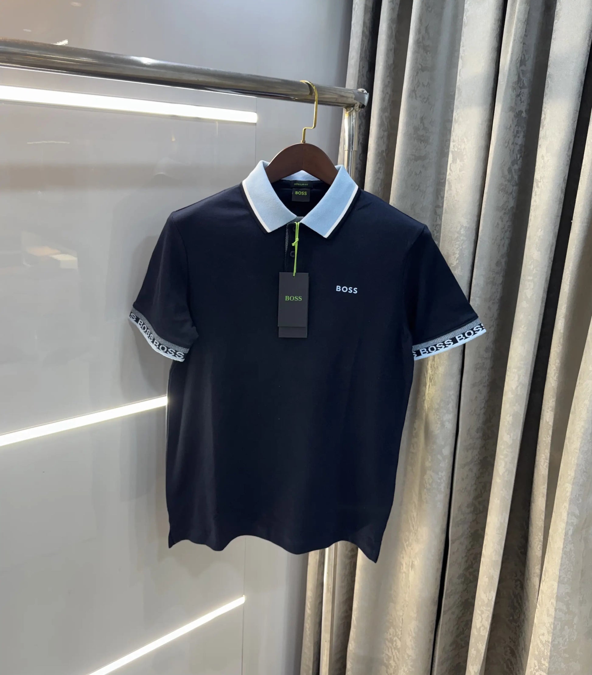Hugo  Bos s Navy Blue Logo Work Premium Polo T-shirt