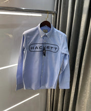 Hacket London i Sky Blue Logo Work Premium Shirt