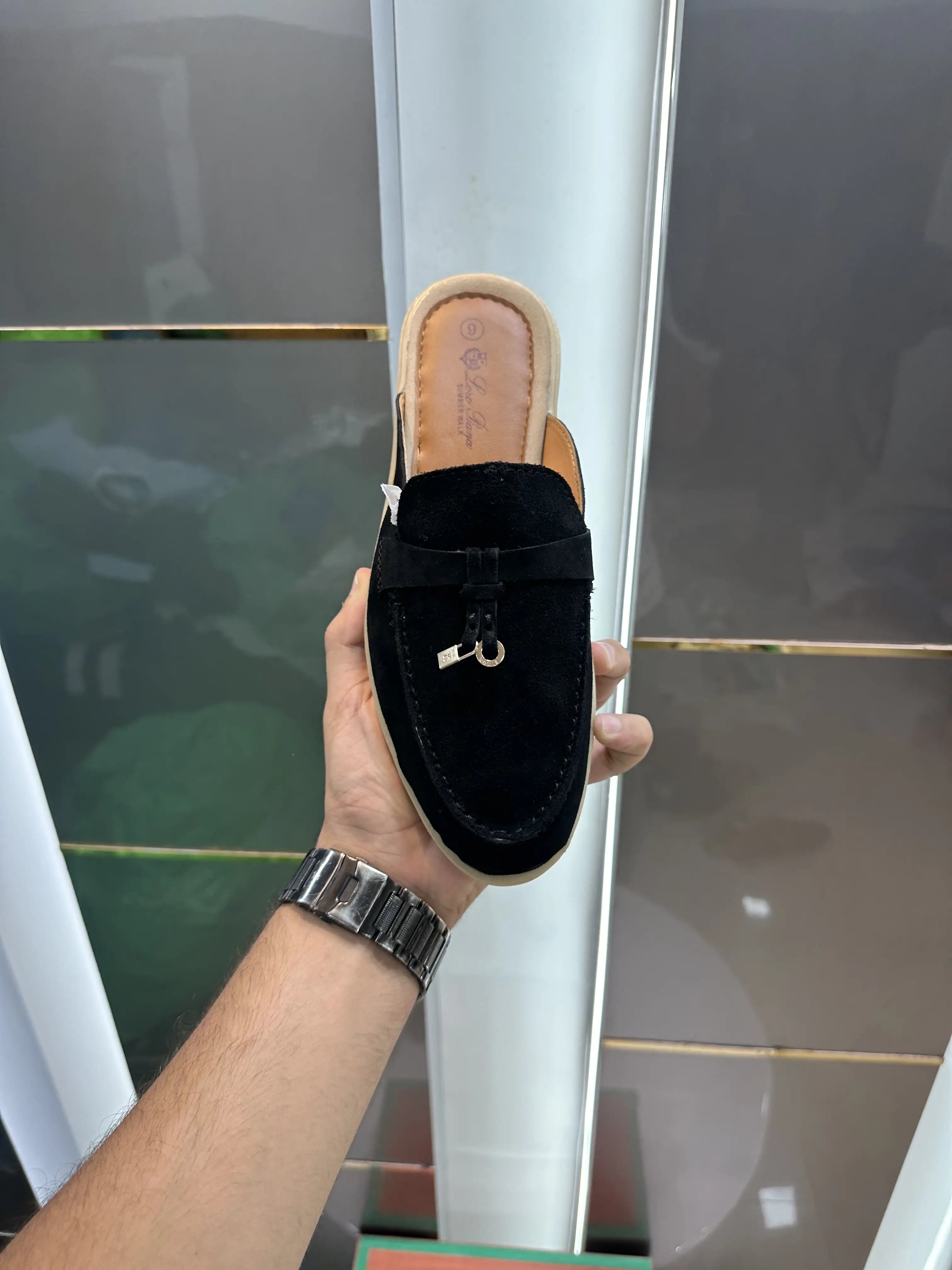 Loro_Piana Slip-Ons Black