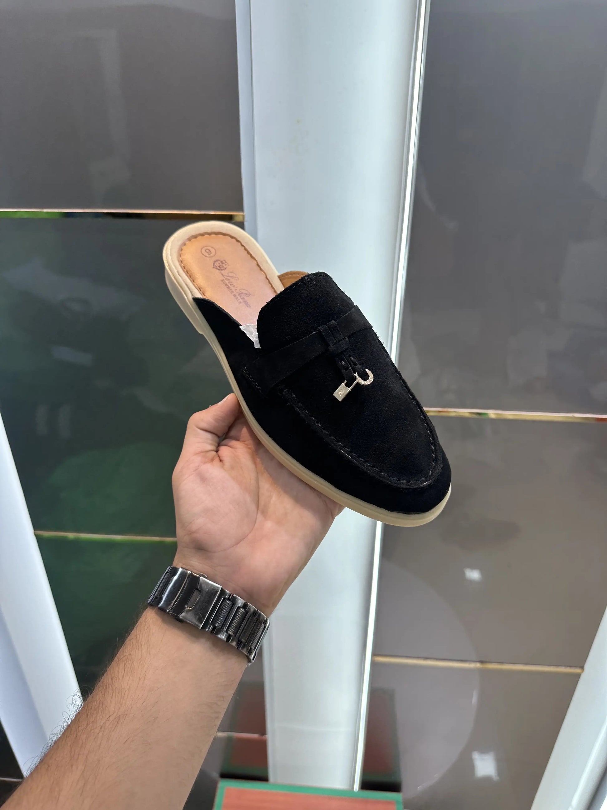 Loro_Piana Slip-Ons Black