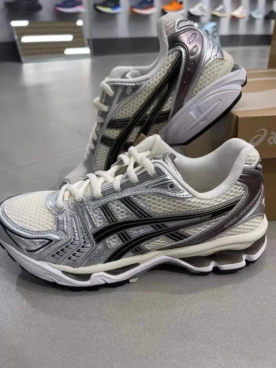 Asics Gel Kayano 14 Silver Cream Black Metallic Plum 