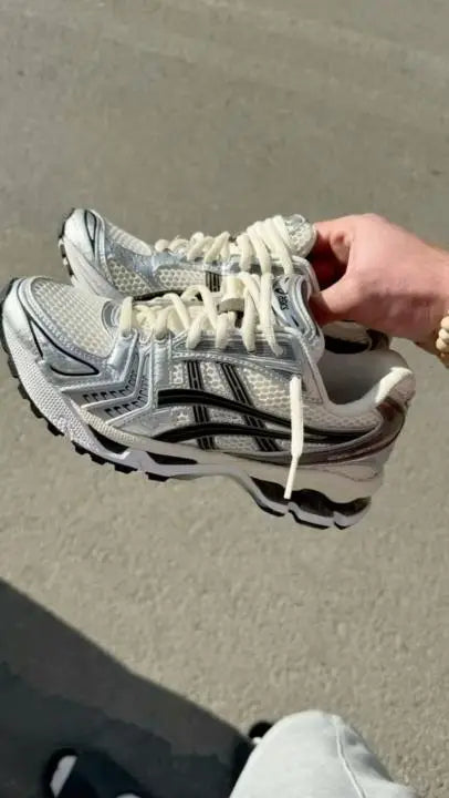 Asics Gel Kayano 14 Silver Cream Black Metallic Plum 