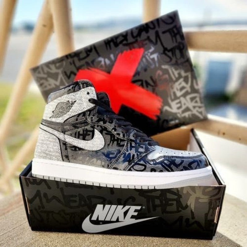 AIR JORDAN RETRO 1 REBELLIONAIRE SEMI UA WITH OG BOX OPEN BOX & EXTRA LACES