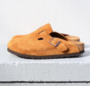 BIRKINSTOCK BOSTON TAN SUEDE