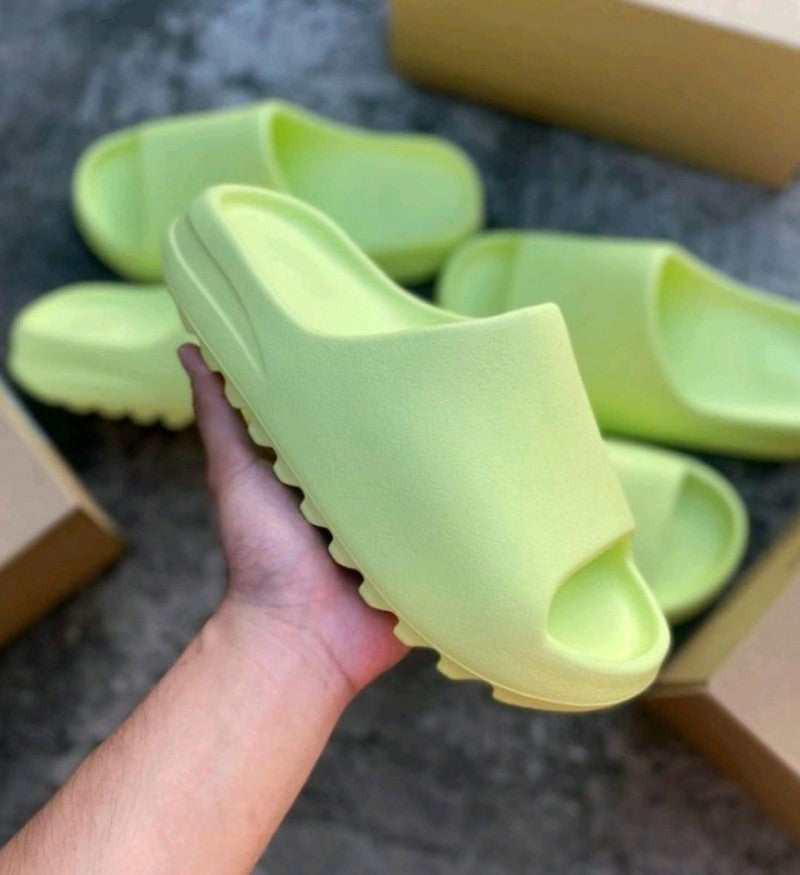 yezzy slide neon with og box butter paper