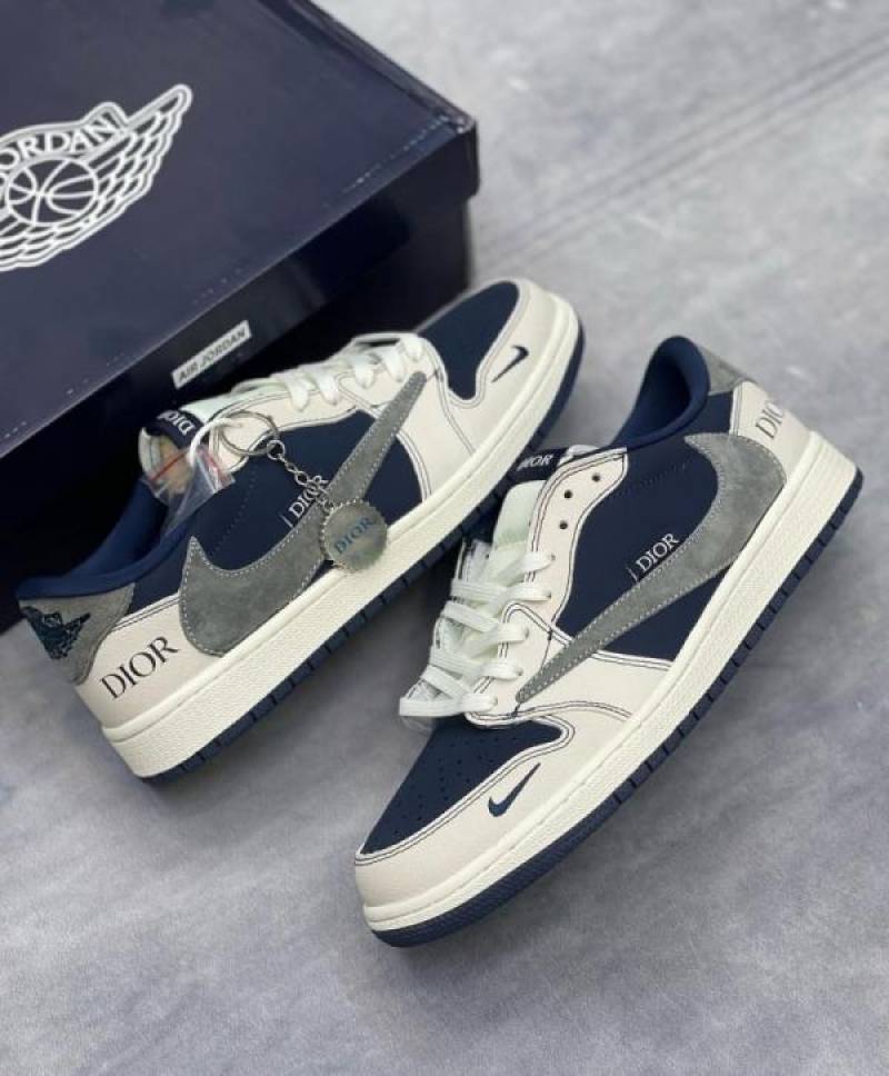 Dioor Air Jordan Retr o 1 X Travis Scott Navy Blue