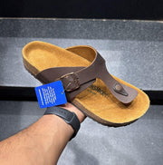 BIRKENSTOCK RAMSIS BROWN LETHER WITH SOLE BRANDING