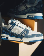 Lv _vuitton trainer monogram denim - light blue