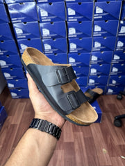 BIRKINSTOCK BIRKO FLOR LETHER BLACK BROWN