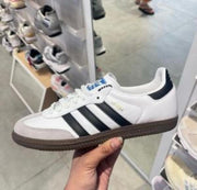 Adidass Samba Leather White Black Mens