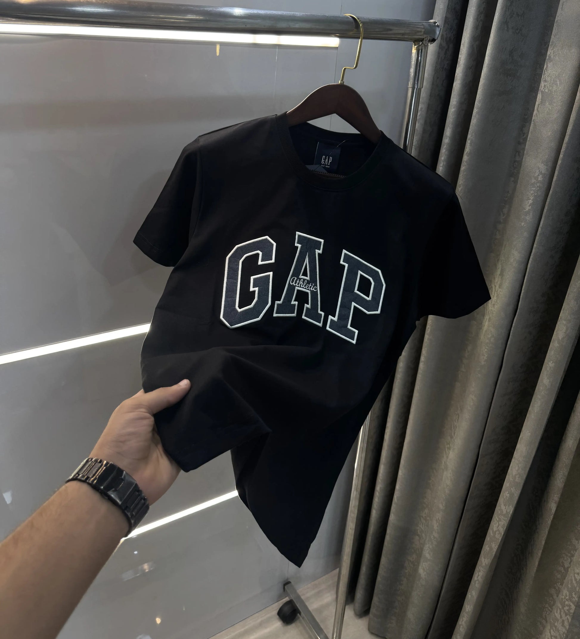 Gap Black Embroidery Logo Premium T-Shirt