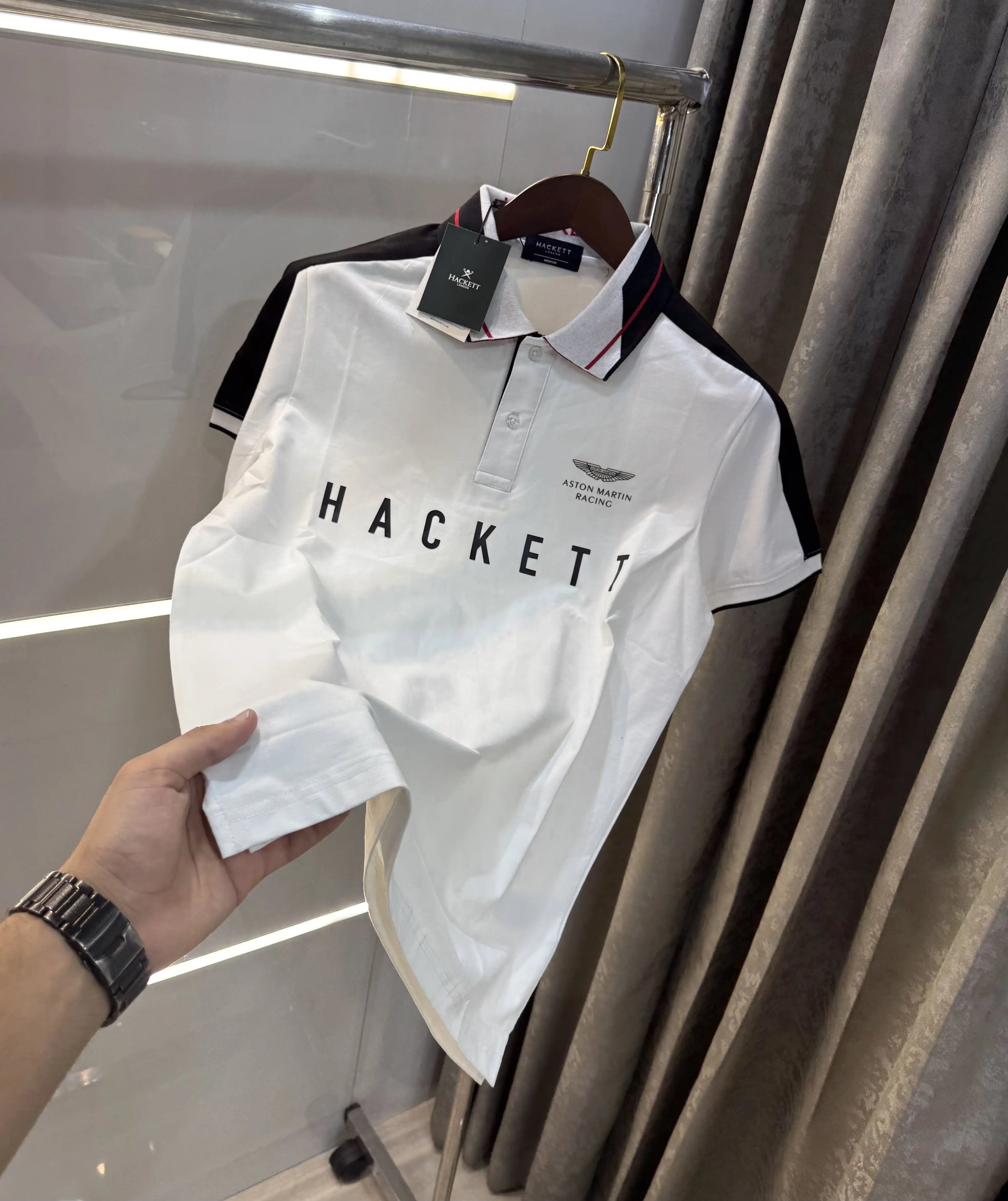 Hacket White Logo Work Premium polo T-Shirt