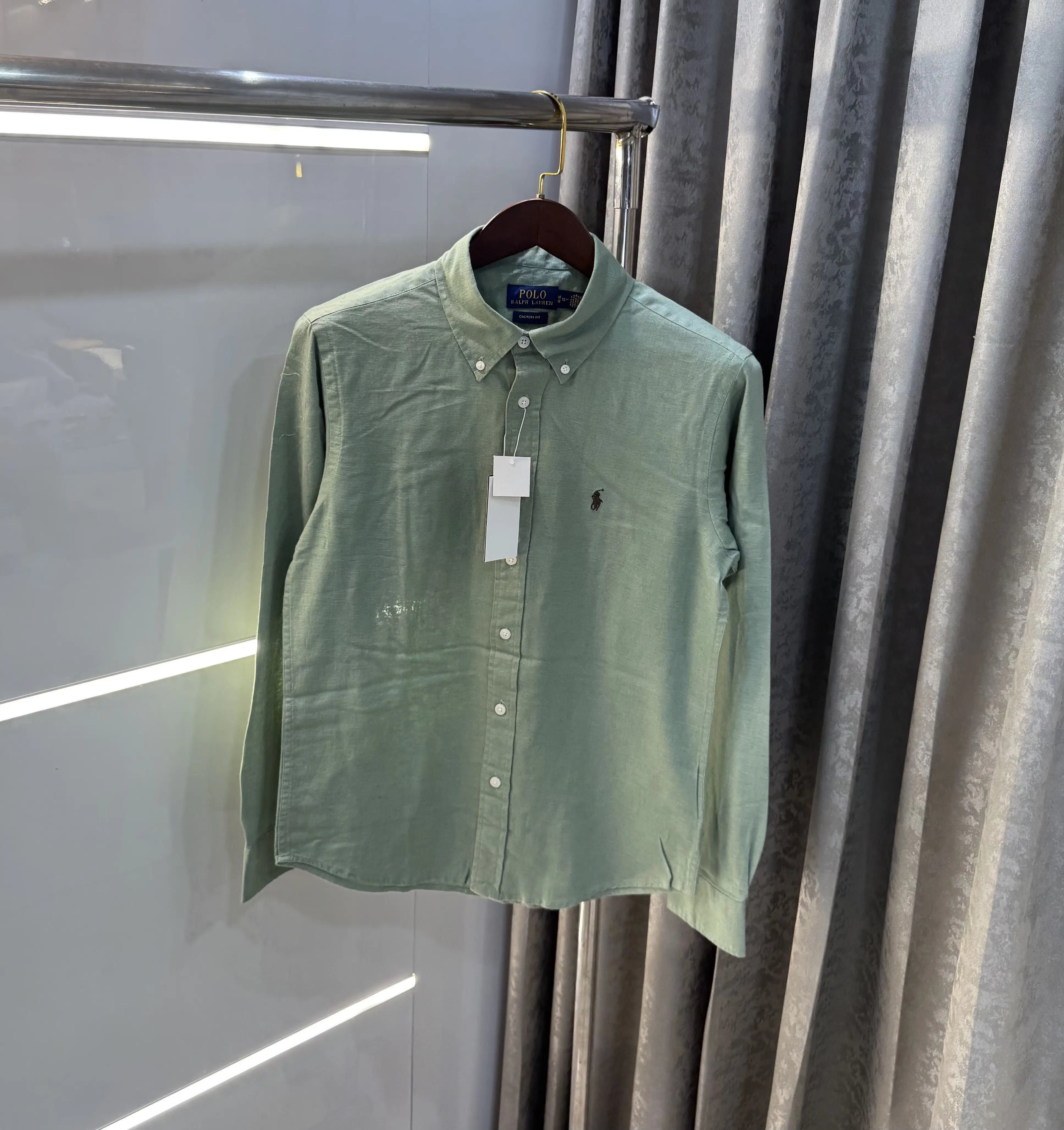 Ralph Lauren Green Premium Linen Shirt