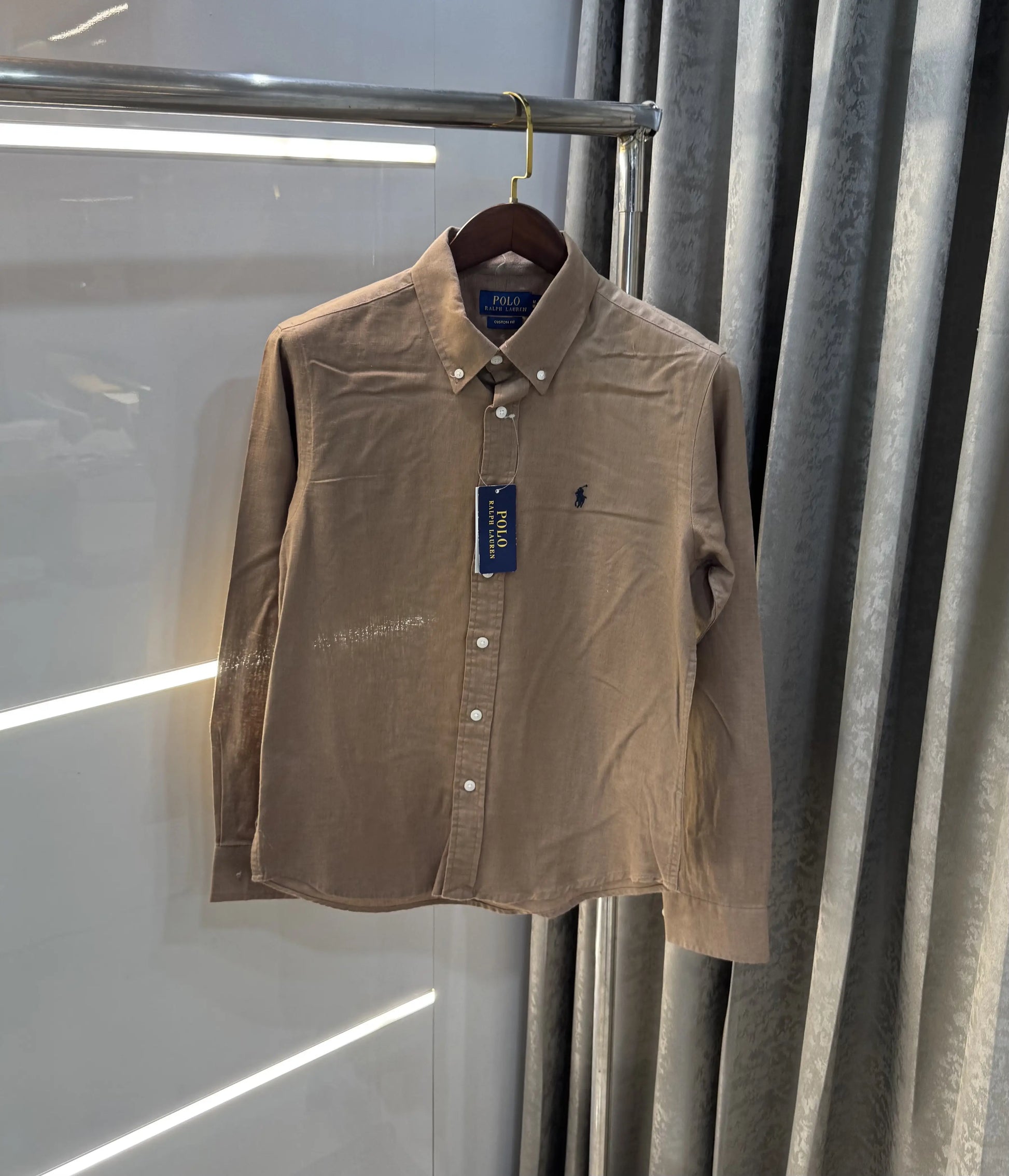 Ralph Lauren Brown Premium Linen Shirt