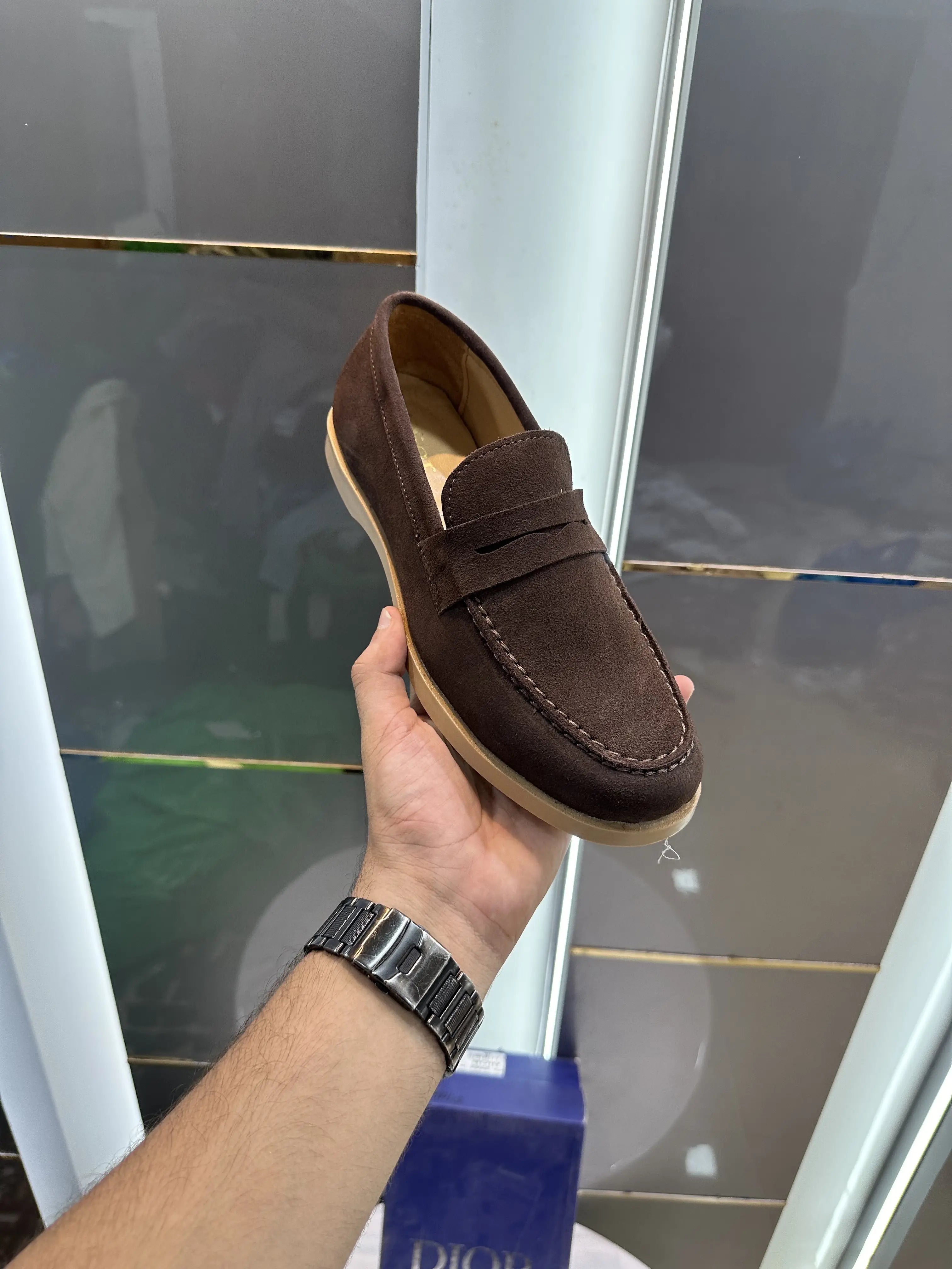 Dior_Brown Premium Suede Leather Formal