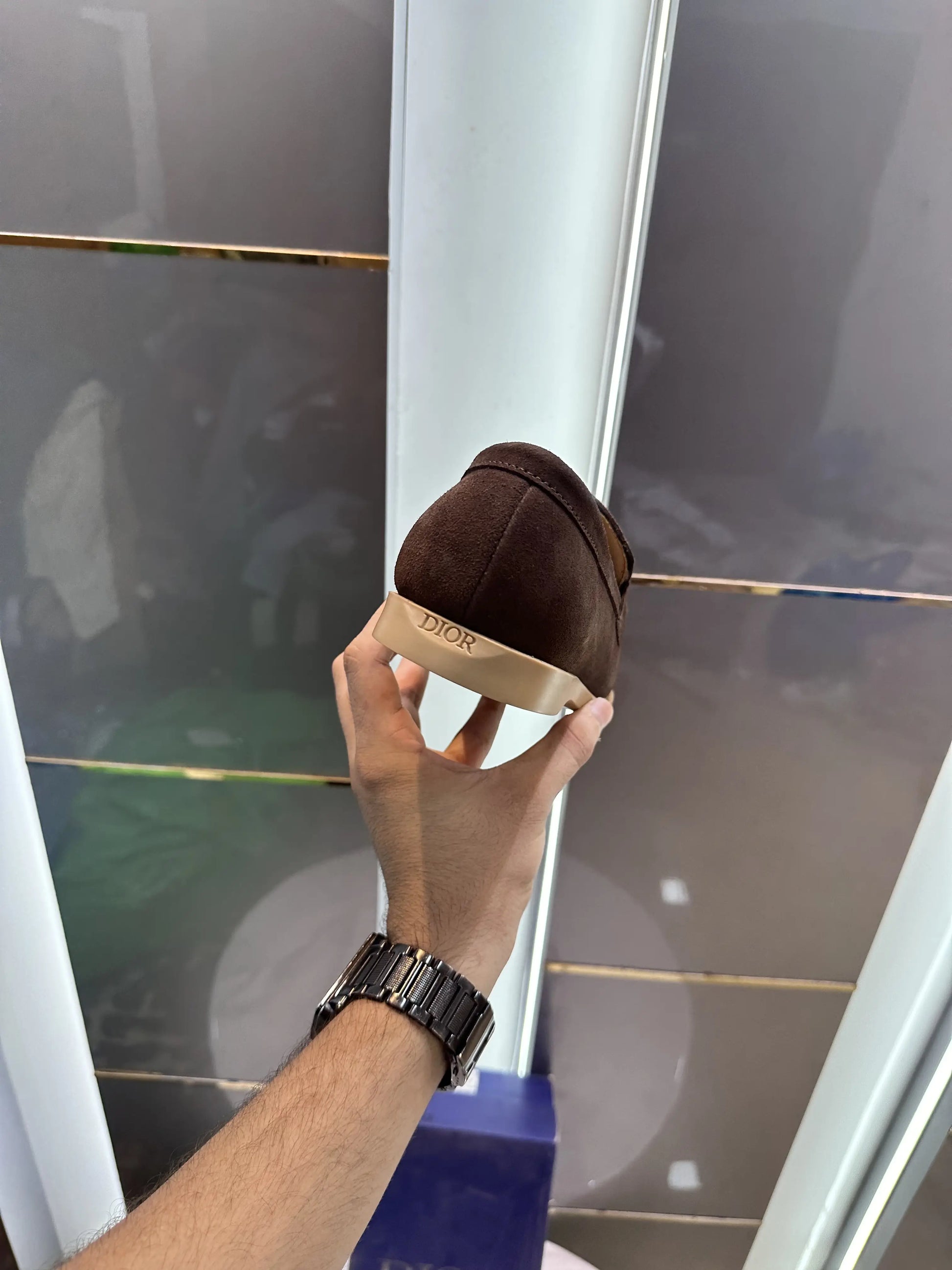 Dior_Brown Premium Suede Leather Formal