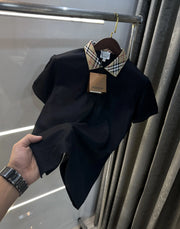 Burberr y Black Imported Polo T-Shirt
