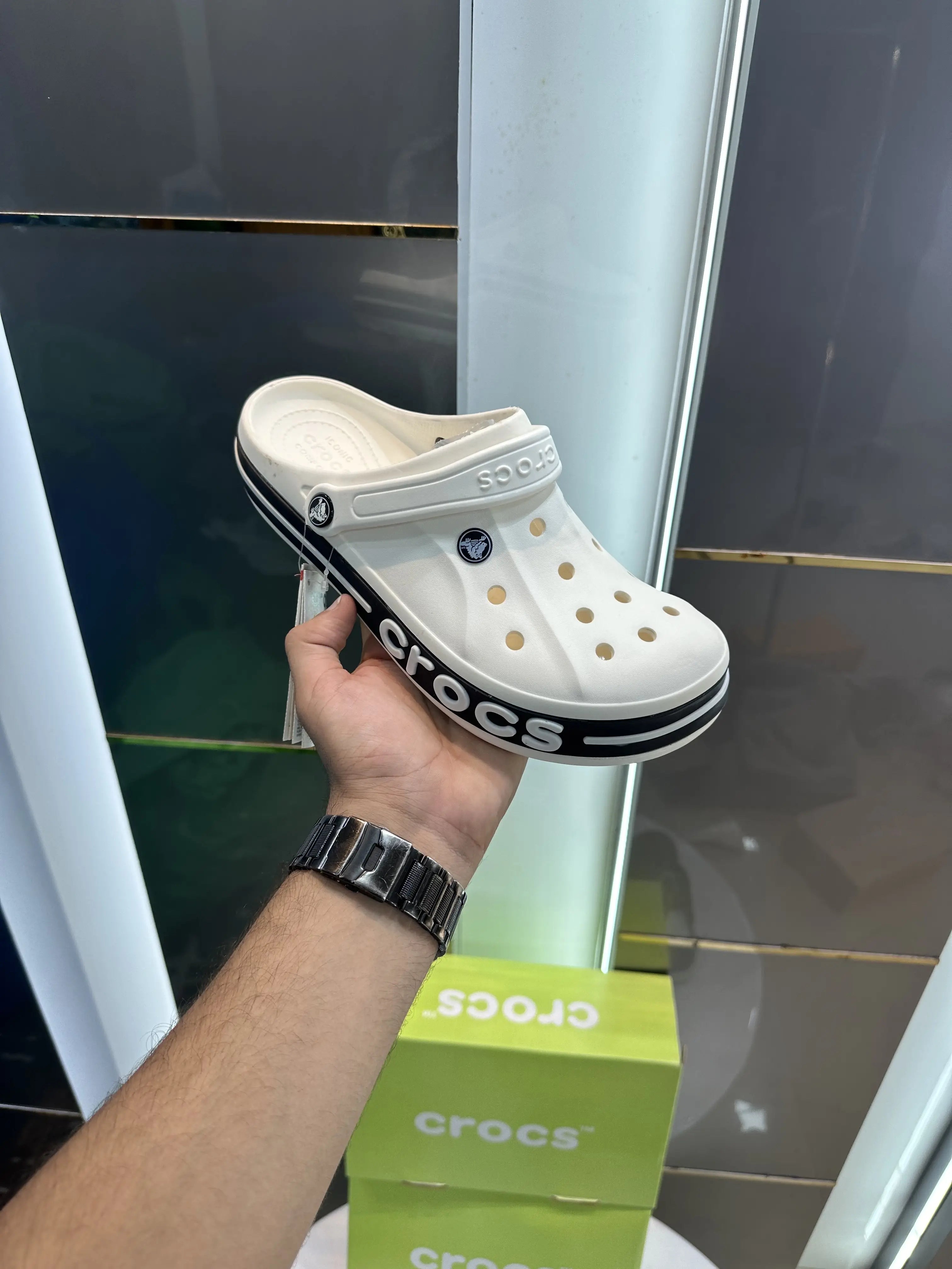 Crocs_Bayaband Clogs White Black