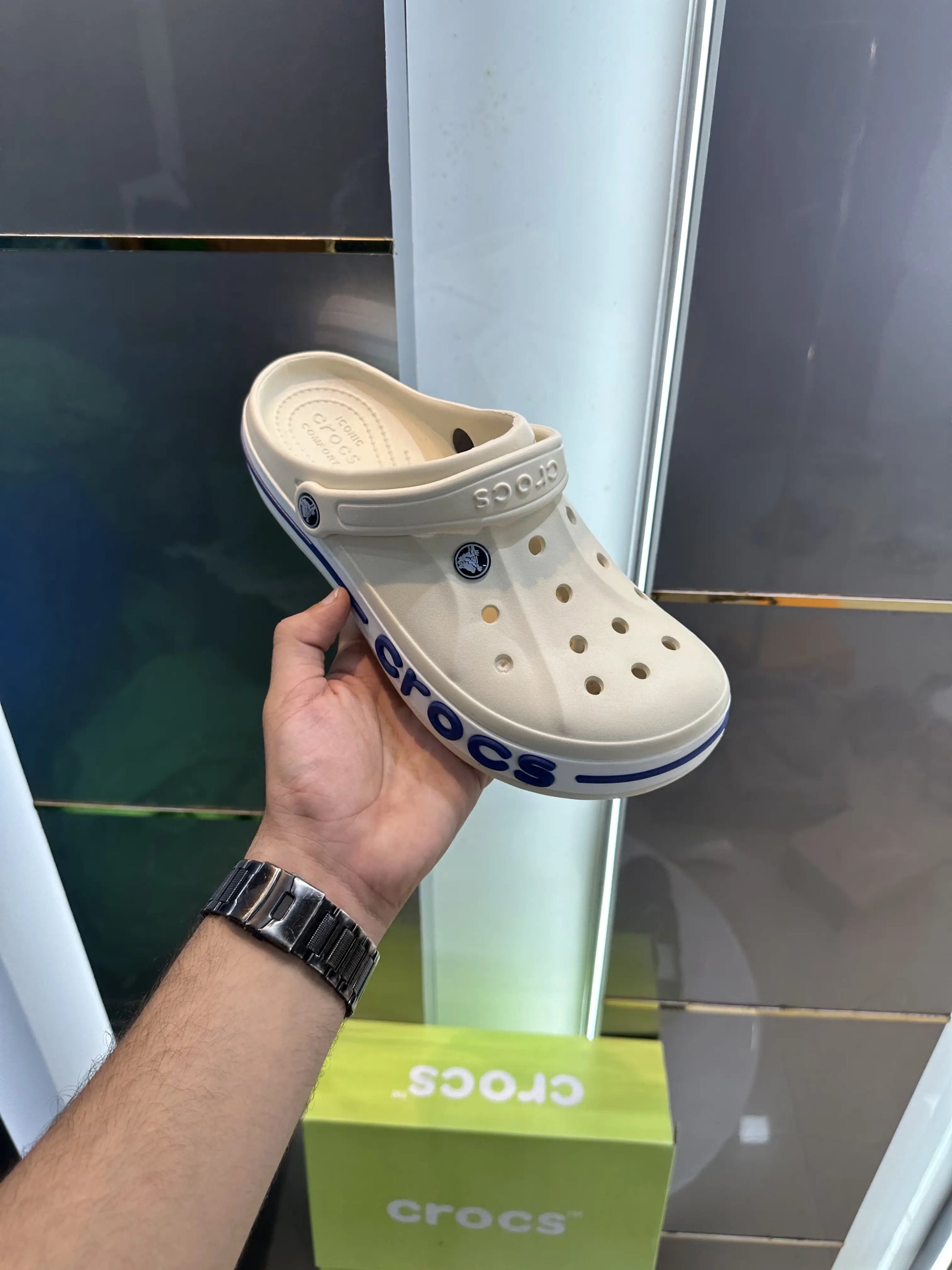 Crocs_Bayaband Clogs Cream Blue